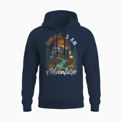 Hiking - Hiking Is an Adventure Unisex Hoodie - Navy