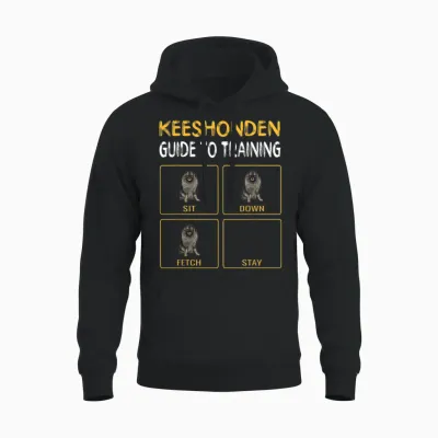 Keeshond Guide Dog Training T-Shirt, Black, S Unisex Hoodie - Black