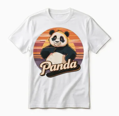 Funny Panda Retro Vintage Unisex T-Shirt - White
