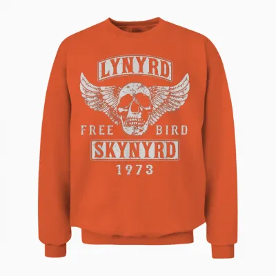 Lynyrd Skynyrd - Free Bird Skull 1973 Unisex Sweatshirt - Orange