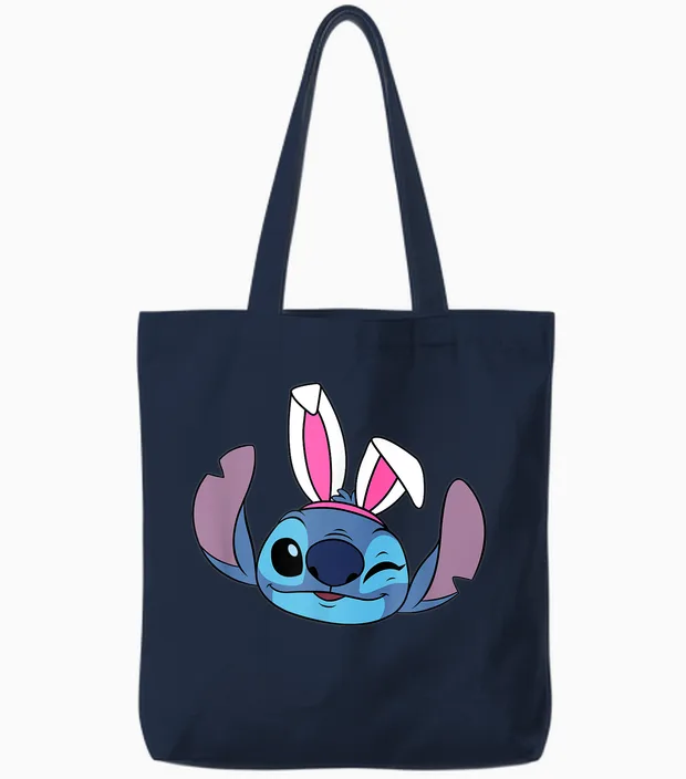 Amazon Essentials Disney Stitch Winking Spring Easter Bunny Ears Tote Bags in Navy