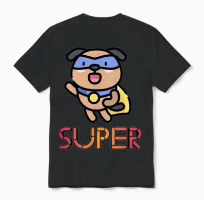 Super Dog Unisex T-Shirt - Black