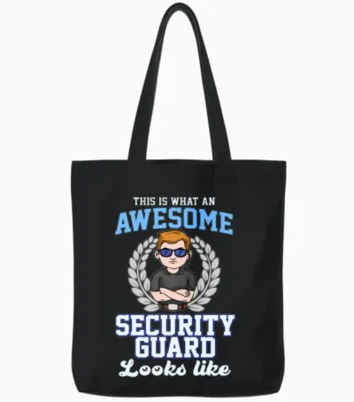 Awesome Security Guard Tote Bags - Black