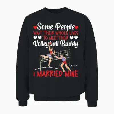 Volleyball Player Team Husband Unisex Sweatshirt - Black