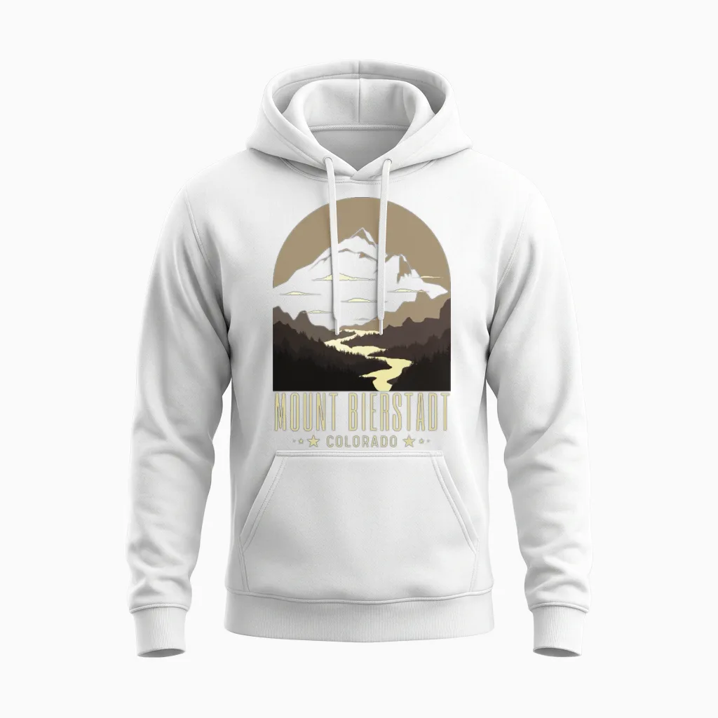 Mt. Bierstadt, Fourteener Unisex Hoodie in White