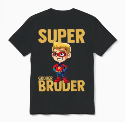 Großer Bruder Superheld Junge Partnerlook Unisex T-Shirt - Black
