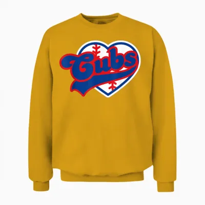 Retro Cubs Last Name Personalized Apparel Cubs Lover Men Unisex Sweatshirt - Gold