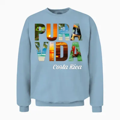 Pura Vida - Costa Rica Fun Gift Unisex Sweatshirt - Light Blue