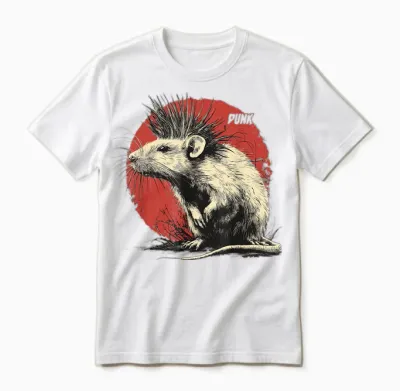 Punk Rock Rat Unisex T-Shirt - White
