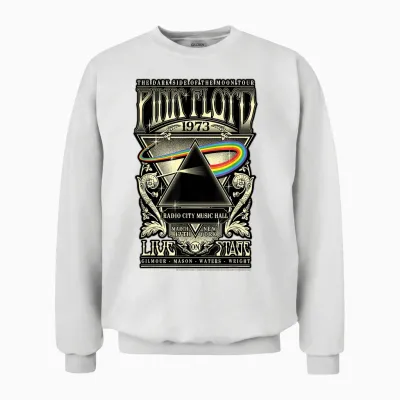 Tournée Pink Floyd 1973 De Dark Side of the Moon Unisex Sweatshirt - White