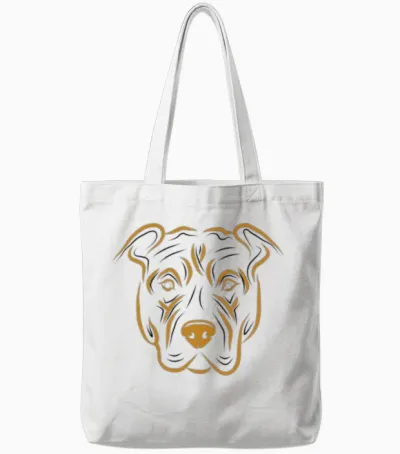 Head Dog Tote Bags - White
