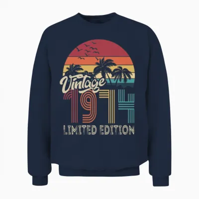 50th Birthday Vintage 1974 Limited Edition Gift Unisex Sweatshirt - Navy
