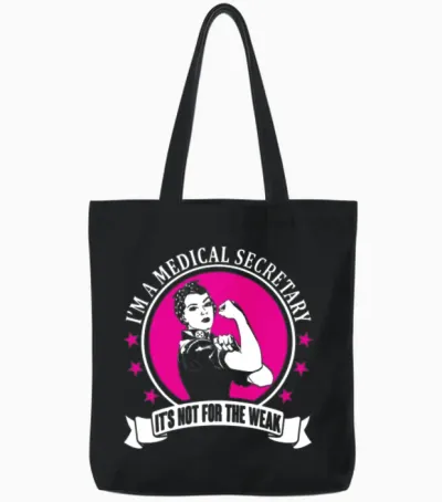 Medical Secretary Tote Bags - Black