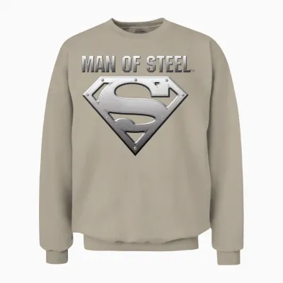 Superman S-Shield Steel Look Unisex Sweatshirt - Sand