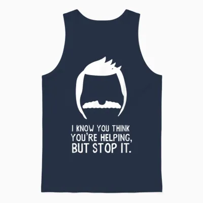 Bob's Burgers I Know You Think You're Helping but Stop It Unisex Tank Top - Navy