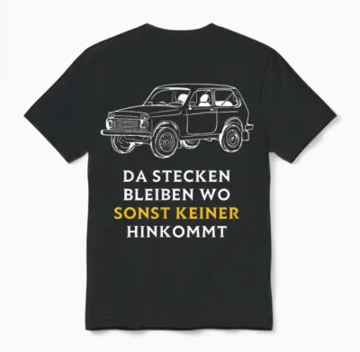 Lada Niva 4x4 Offroad Russland Ddr Osten Udssr Geländewage Unisex T-Shirt - Black