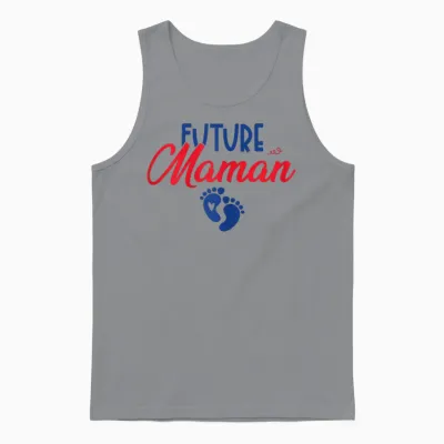 Future Maman Future Papa - Announcement Pregnancy Couple Matching T-Shirt, White, Female X-Small Unisex Tank Top - Sport Grey