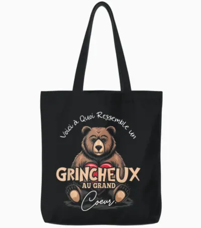 Râleur Râleur Humour Party Papa Grandpa - Grumpeux Au Grand Coeur Tote Bags - Black