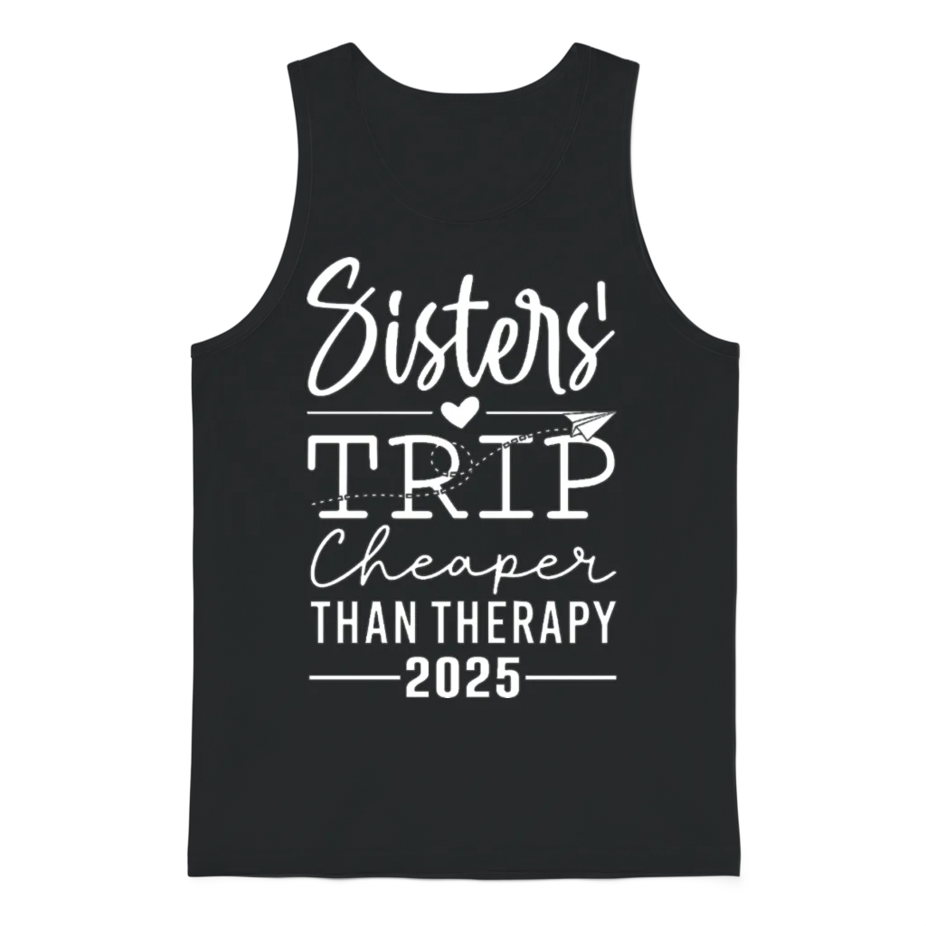 Sister’s Trip Cheaper Than Therapy Unisex Tank Top - Black