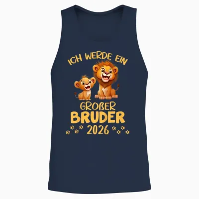 Children's T-Shirt with German Text "ich Werde Ein Großer Bruder 2026" [german Language], Black, S Unisex Tank Top - Navy