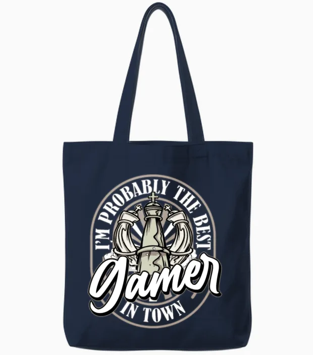 Board Games Funny Tote Bags in Navy