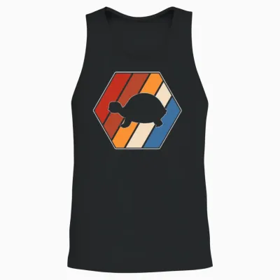 Turtle Retro Unisex Tank Top - Black