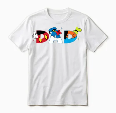 Disney Mickey Mouse and Friends Dad Father’s Day Birthday Unisex T-Shirt - White