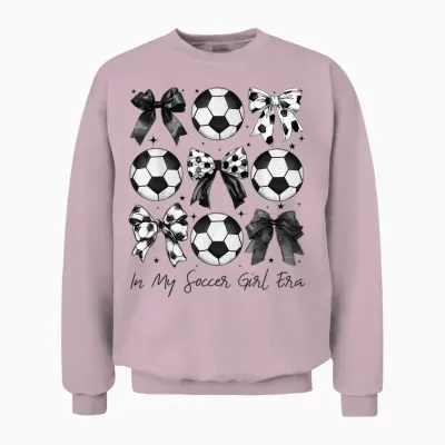 Soccer Shirt in My Soccer Girl Era Retro Groovy Soccer Girl Unisex Sweatshirt - Light Pink