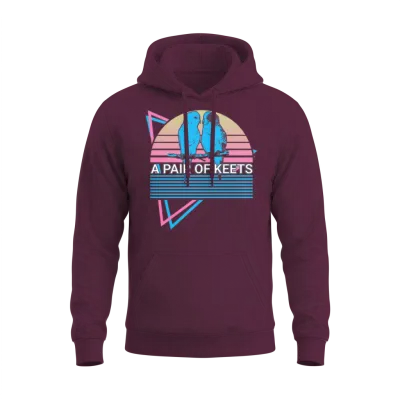Budgie Parakeet Retro Unisex Hoodie - Maroon