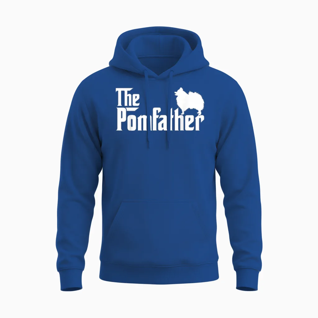 Mens Funny Pomeranian Father Dad the Pom Father Dog Lover Unisex Hoodie in Royal