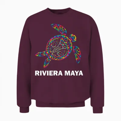 Riviera Maya Mexico Hippie Psychedelic Tribal Sea Unisex Sweatshirt - Maroon