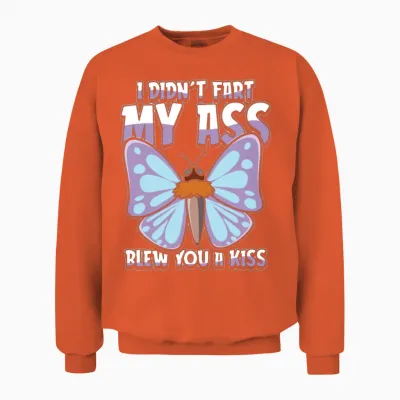 Butterfly Funny Unisex Sweatshirt - Orange