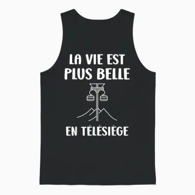 Montagne Ski Citation Humour Télésiège Unisex Tank Top - Black