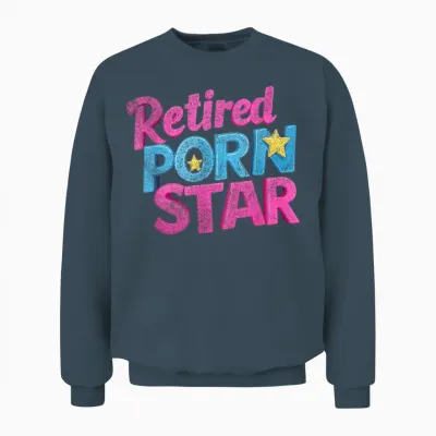 Retired Porn Star Funny Naughty Adult Humor Retirement Unisex Sweatshirt - Dark Heather
