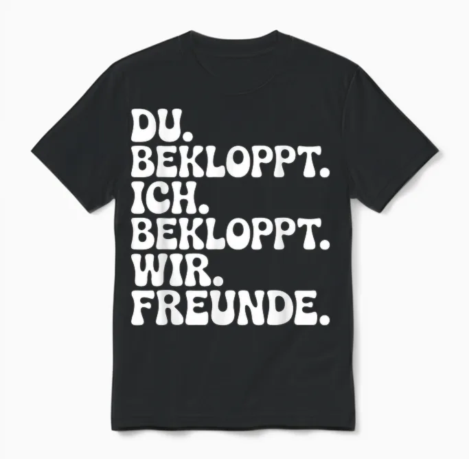 Du Bekloppt Ich Bekloppt Wir Freunde Unisex T-Shirt in Black