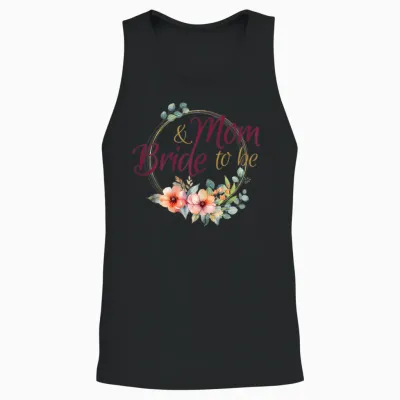 Mom and Bride to Be - Hen Party T-Shirt, White Unisex Tank Top - Black