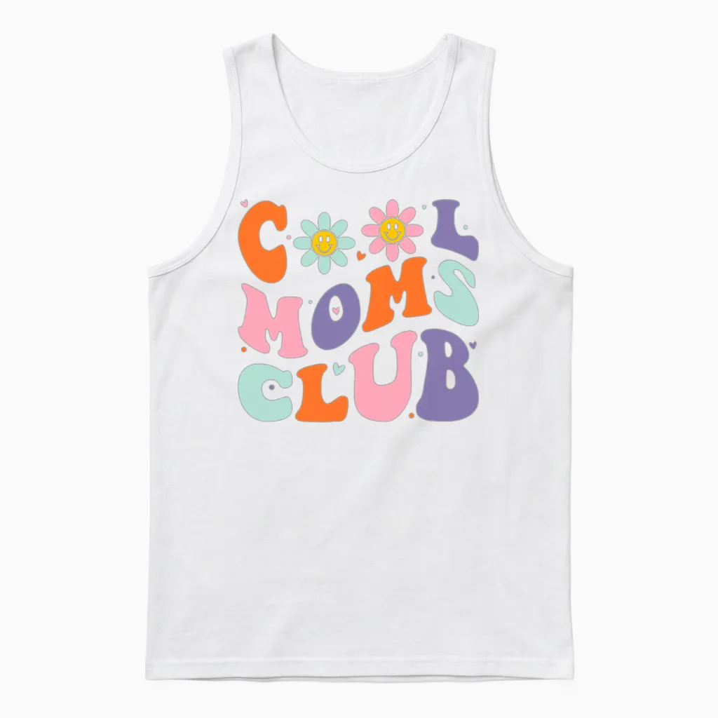 Cool Moms Club New Mom Pregnancy Baby Shower Unisex Tank Top in White