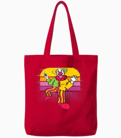 Funny Clown Acrobatics Tote Bags - Red