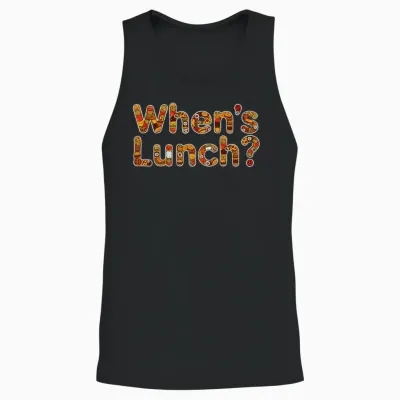 When's Lunch? Funny Food Lover Unisex Tank Top - Black