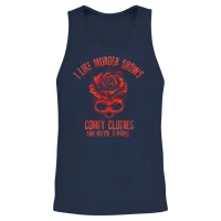 I Like Murder Shows Comfy Clothes Unisex Tank Top - Navy – 2