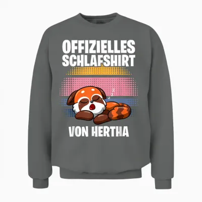 Offizielles Schlafshirt Von Hertha - Personalisiert Unisex Sweatshirt - Graphite Heather