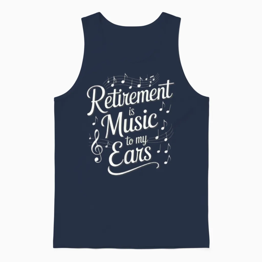 La Retraite Est De La Musique Pour Mes Oreilles Professeur De Musique à La Retraite Drôle Unisex Tank Top in Navy