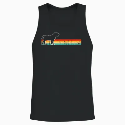 Dog Retro Unisex Tank Top - Black