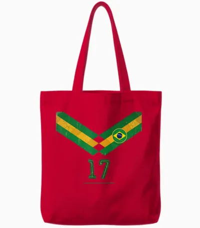 Brésil Cadeau Drapeau Brésil Fan Vintage Samba Brasil Tote Bags - Red