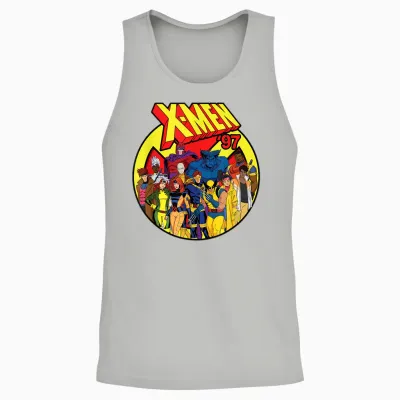 Marvel Studios X-Men '97 Animated Series Team and Title Logo T-Shirt, Black Unisex Tank Top - Ash