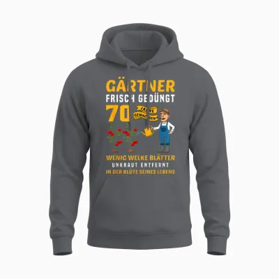 Garten Outfit Für Gärtner Zum 70. Geburtstag Unisex Hoodie - Charcoal