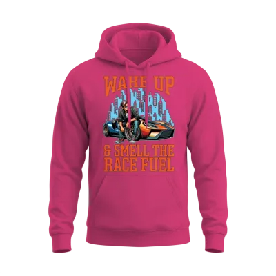 Car Racing Wake Up & Smell Race Track Car Lover Unisex Hoodie - Heliconia