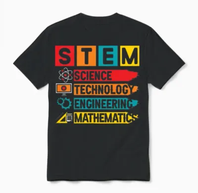 Stem Science Technology Engineering Mathematics Unisex T-Shirt - Black