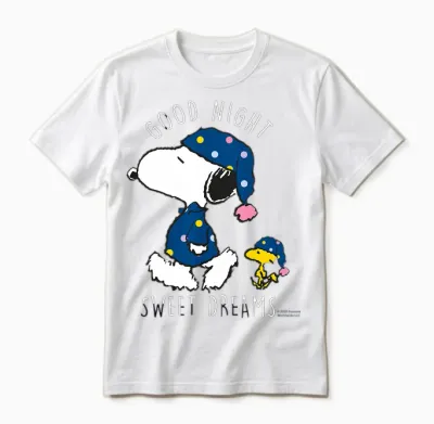 Peanuts Snoopy Woodstock Bonne Nuit, Doux Rêves Classiques T-Shirt Haut De Gamme Unisex T-Shirt - White