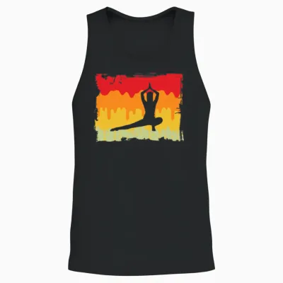 Yoga Retro Unisex Tank Top - Black